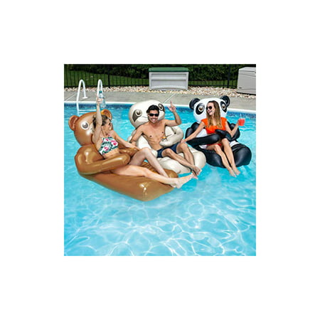 Gray Swimways Huggable Over Sized Sloth Swimming Pool Float with Cup Holders 